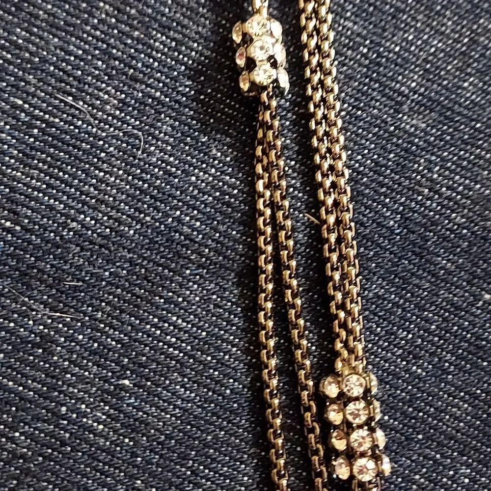 PARKLANE crystal necklace pendant tassel long necklace hematite